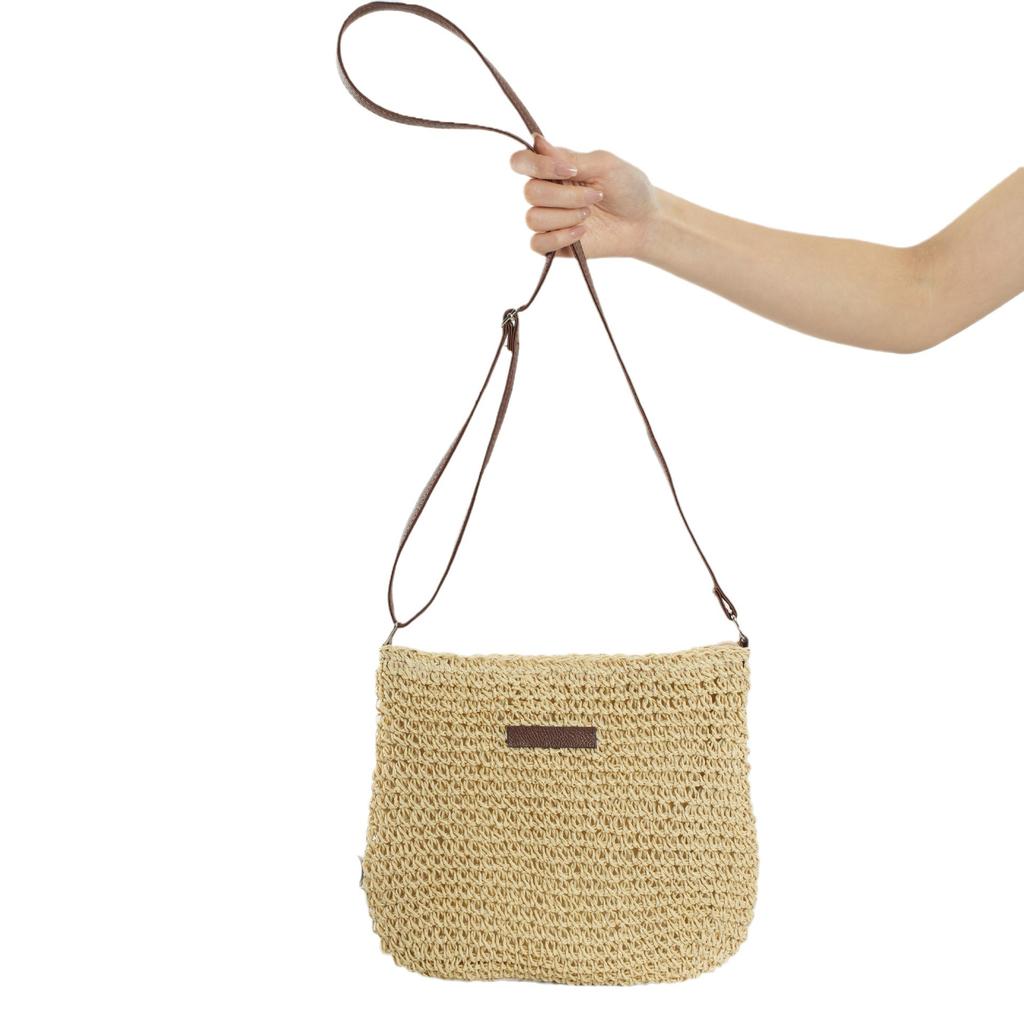 Handmade Straw Weaving Casual Versatile Trend Simple Small Leather Brand Messenger Bag
