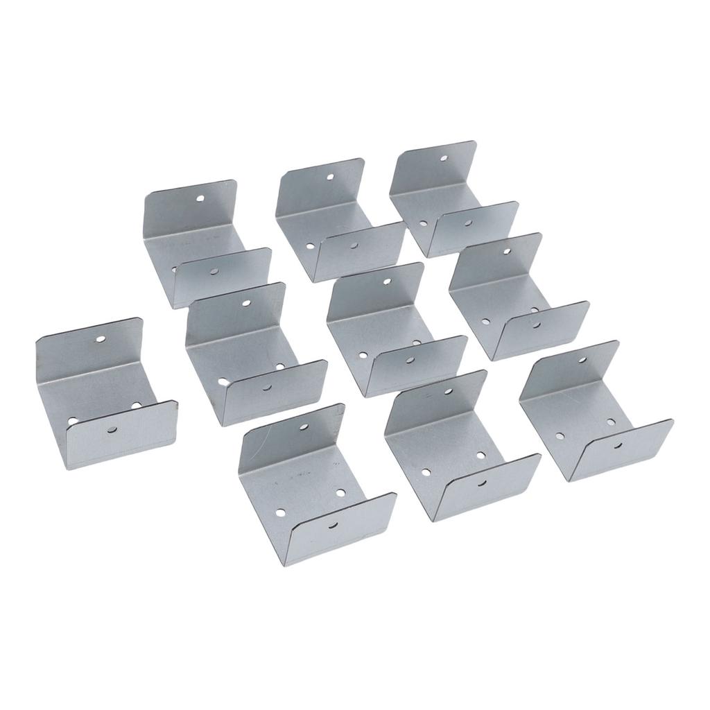 10pcs Timber Post Fasteners U Shape Galvanised Steel Anti Theft Anti Vibration Fence Panel Clamps for Concrete Wood