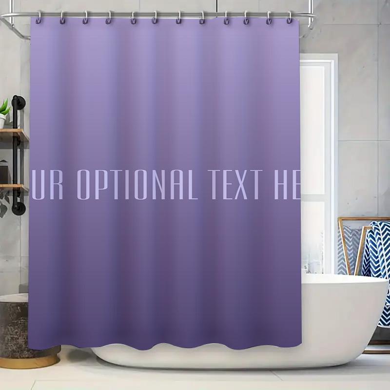 

Customizable Shower Curtain Purple Gradient With Text Holder For Bathroom Decor White Bathtub Background Decoration (128 Charact W60H190(CM)-1 Pcs