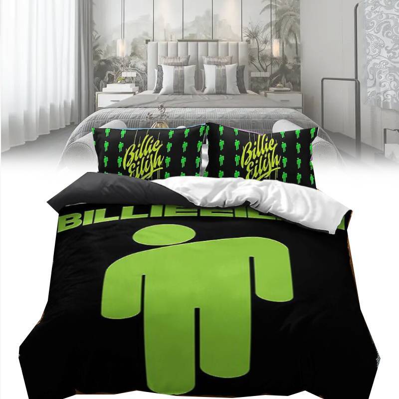 Billie Eilish Printed Duvet Cover Pillowcase Bedding Three Piece Set Use Bedroom