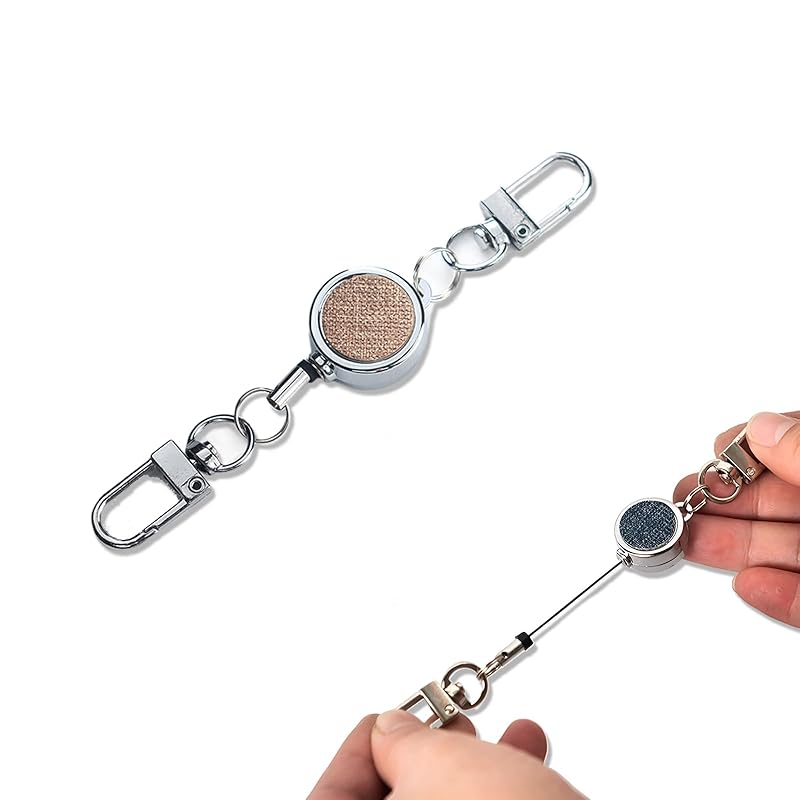 

[Jessimi] key ring key reel reel strap ladies Fashionable cute key ring telescopic reel Equipped with carabiner small size lightweight key outdoor