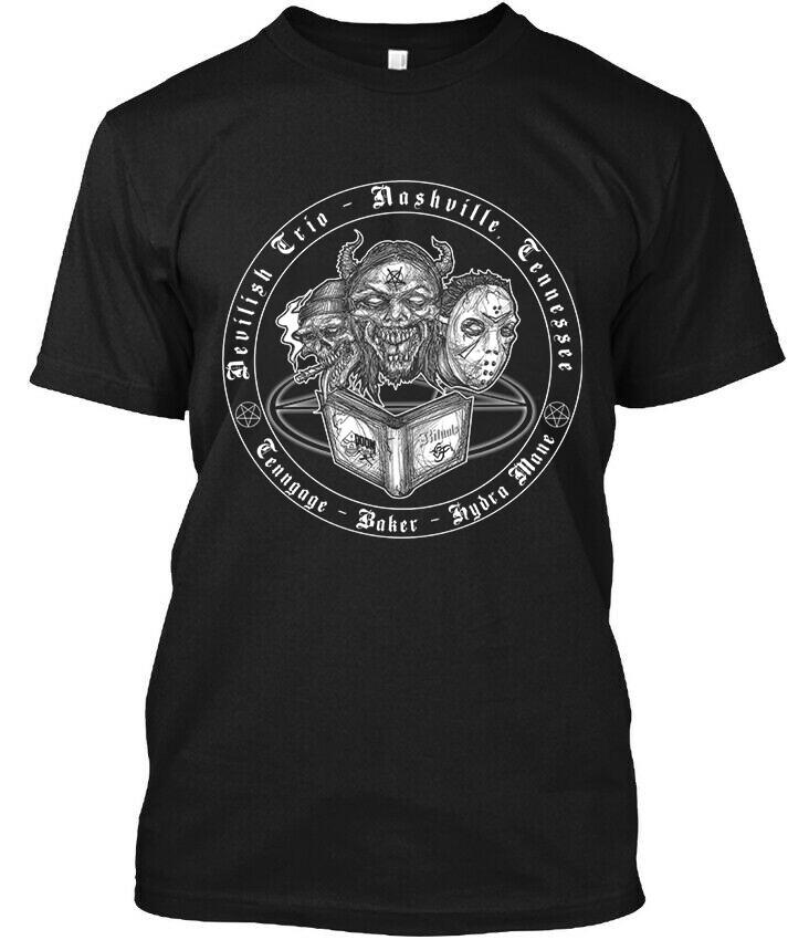 New Popular! Devilish Trio American Music Graphic Retro Logo T-Shirt Size S-4XL L