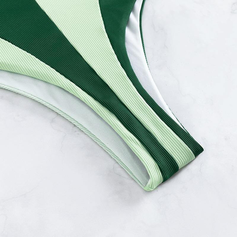 Nouveau Maillot de Bain Une-Pièce Contrasté Épissé pour Femmes