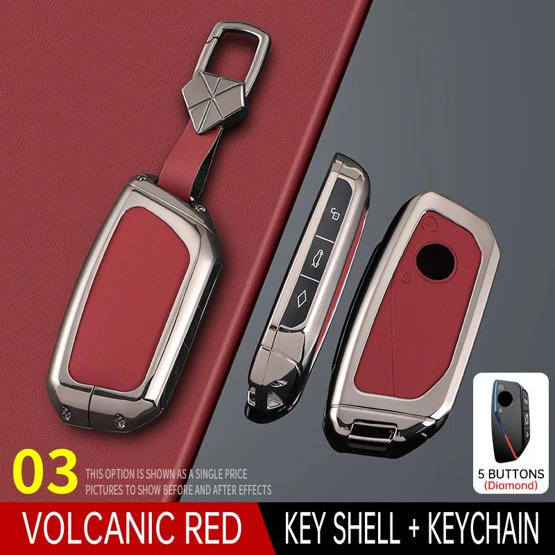 Styling Mouldings Cortex Car Remote Smart Key Fob Case Cover Shell Holder Bag with Keychain For BMW 7 Series XM IX I7 X7 G07 202