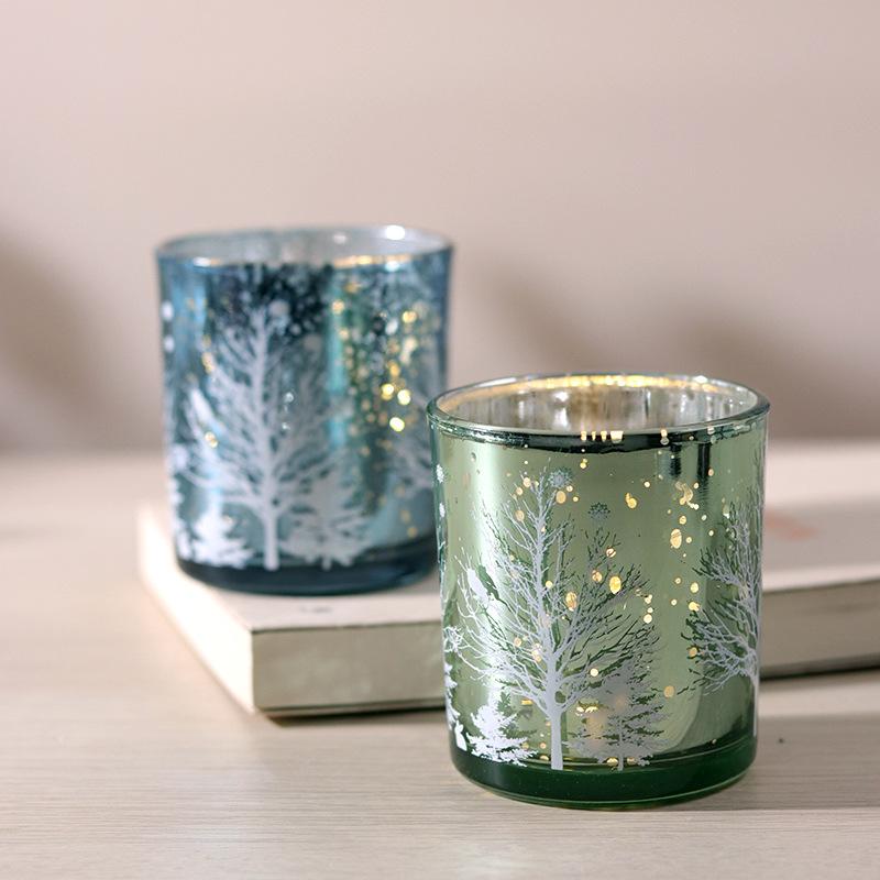 Glass Jars Candle Holders Round Cylinder Ceramic Candle Lantern Holder for Table Decoration