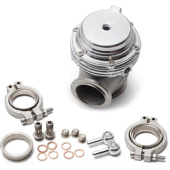 T0009/T0009 38mm External Wastegate Assembly V-Band Flange Configuration Aluminum Construction Turbocharger Boost Control System 14PSI Spring