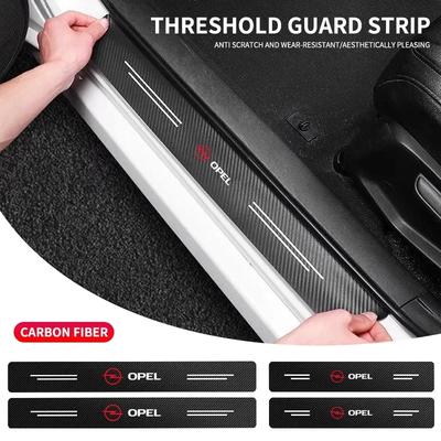 4pcs Car Logo Threshold Strip Door Sill Protectio Sticker for OPC Astra Insignia Mokka Zafira Corsa Vectra C D Antara Car