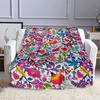 Colorful Floral Pattern Design Patterned Flannel Blanket Perfect for the Bedroom Living Room, Sofa, or a Little Nap