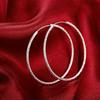 Xiaomi Charming 925 Sterling Silver 50/60mm Smooth Round Large Earrings for Women, Party Gifts, Wedding Jewelry Accessories