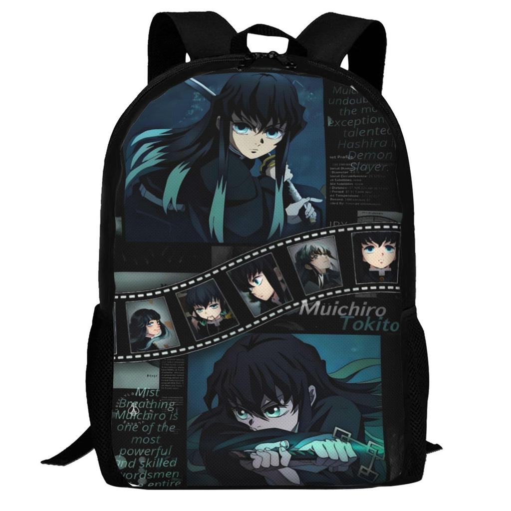 Demon Slayer Anime Backpack Tokitou Muichirou Print Student School Bag Teen Girls Travel Rucksack Casual Daypack Mochila Gift