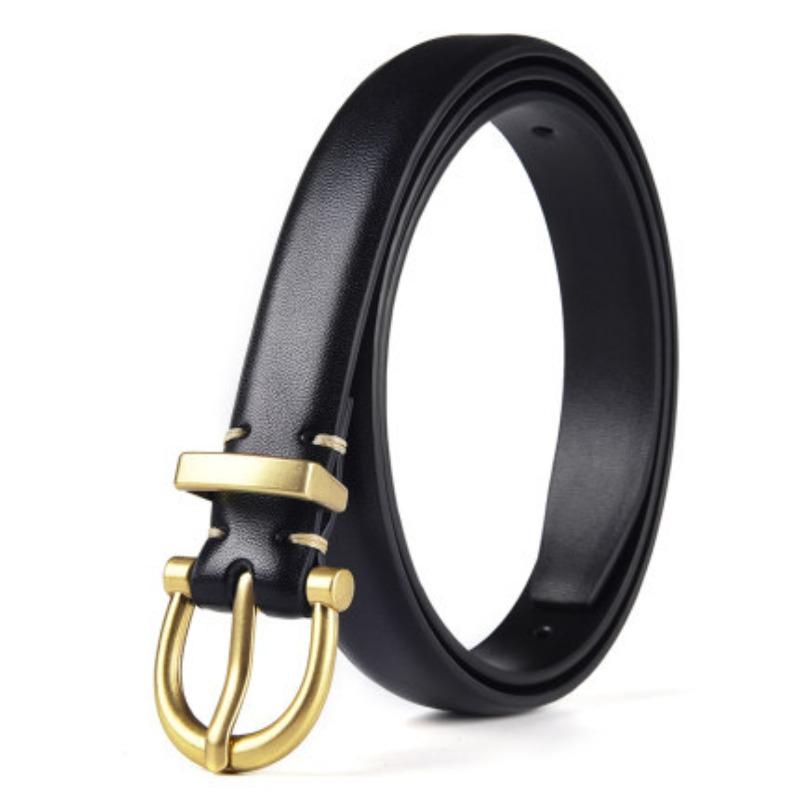 Double-Sided Cowhide Women S Belt Internet Explosion Fashion Hand-Sewn Needle Buckle Belt Jeans Belt Women 105cm