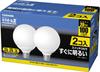 Toshiba Neo Ball Z Ball Daylight Glass Milky 100-Watt Bulb, Tri-Wave, White, White, 2-Pack, EFG25ED/20-ZJ-2P
