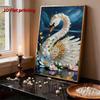 5D DIY Frameless Pearl Painting Swan Pattern Painting Kit, Suitable for Home Living Room Bedroom and Other Wall Decoration Art Paintings