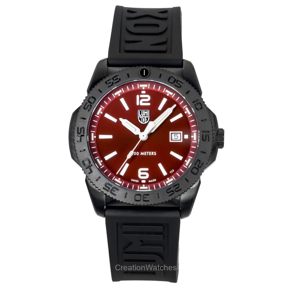 

Luminox Pacific Diver Каучуковий Ремінець Червоний Циферблат Сонячні промені Кварцовий Дайверський XS.3135.B 200М Чоловічий Годинник сонячний промінь/червоний