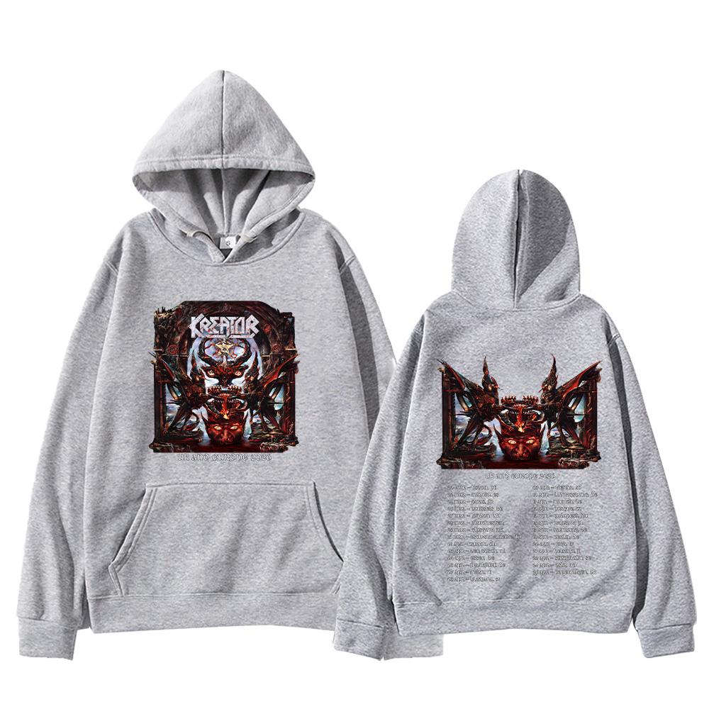 

Толстовки з капюшоном Kreator Thrash Metal Band Pullovers Music Sweatshirt Унісекс Одяг Streetwear XXXL сірий колір