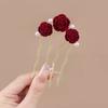 Ancient Style New Year Flower U-Shaped Hairpin For Women Girls High-End Elegant Hairpin Versatile Hair Accessories Gifts