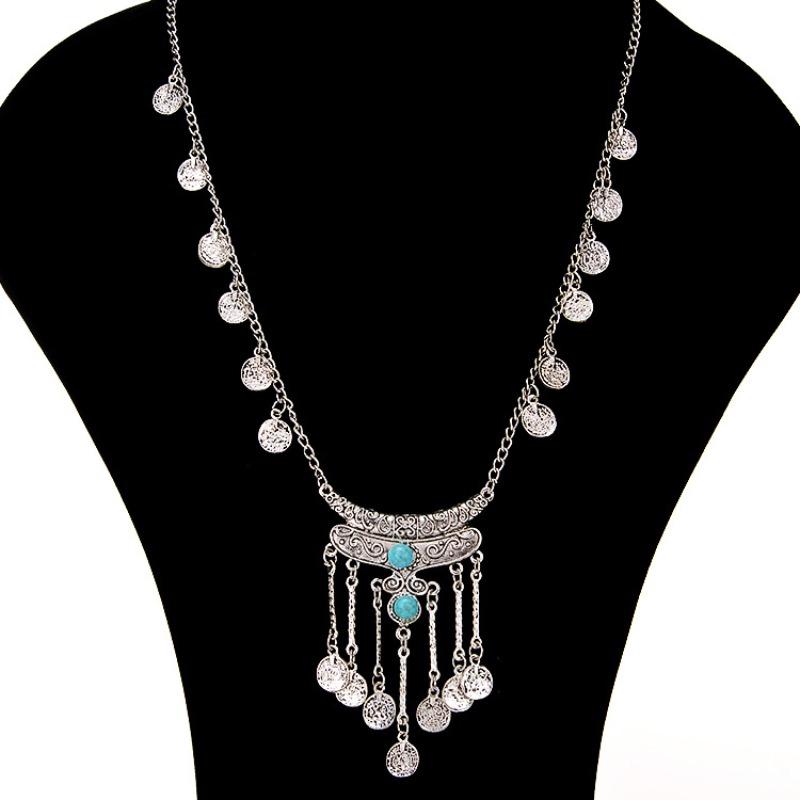 Retro European and American Style Front Long Coin Sweater Chain