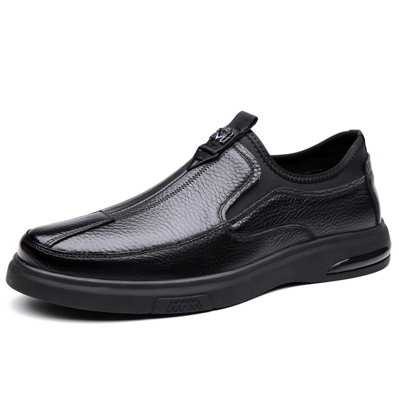 Autumn New Designer Leather Shoes for Men Antiskid Fashion Causal Black Driving Shoes Male Middle-aged Business Dad Loafers Man