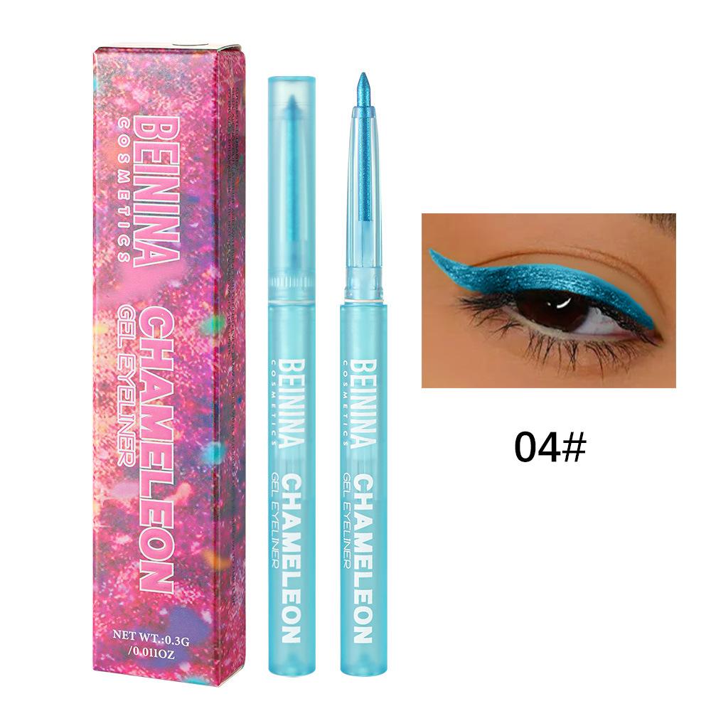 Glänzender Chamäleon Metallic Blau Eyeliner Gel Stift Lidschatten Mehrfarbig Augen Eyeliner Perlmuttfarben Polarisierte Glitzer Augen Pigment Make-up
