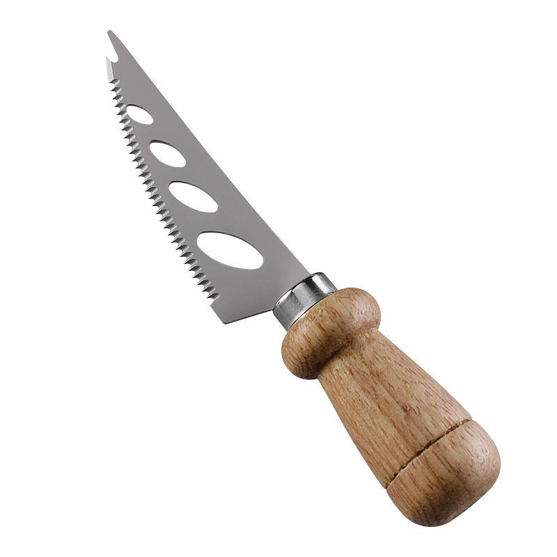 

Набор ножей для сыра из нержавеющей стали с ручками из каучукового дерева - Включает обеденный нож, нож для масла и лопатку