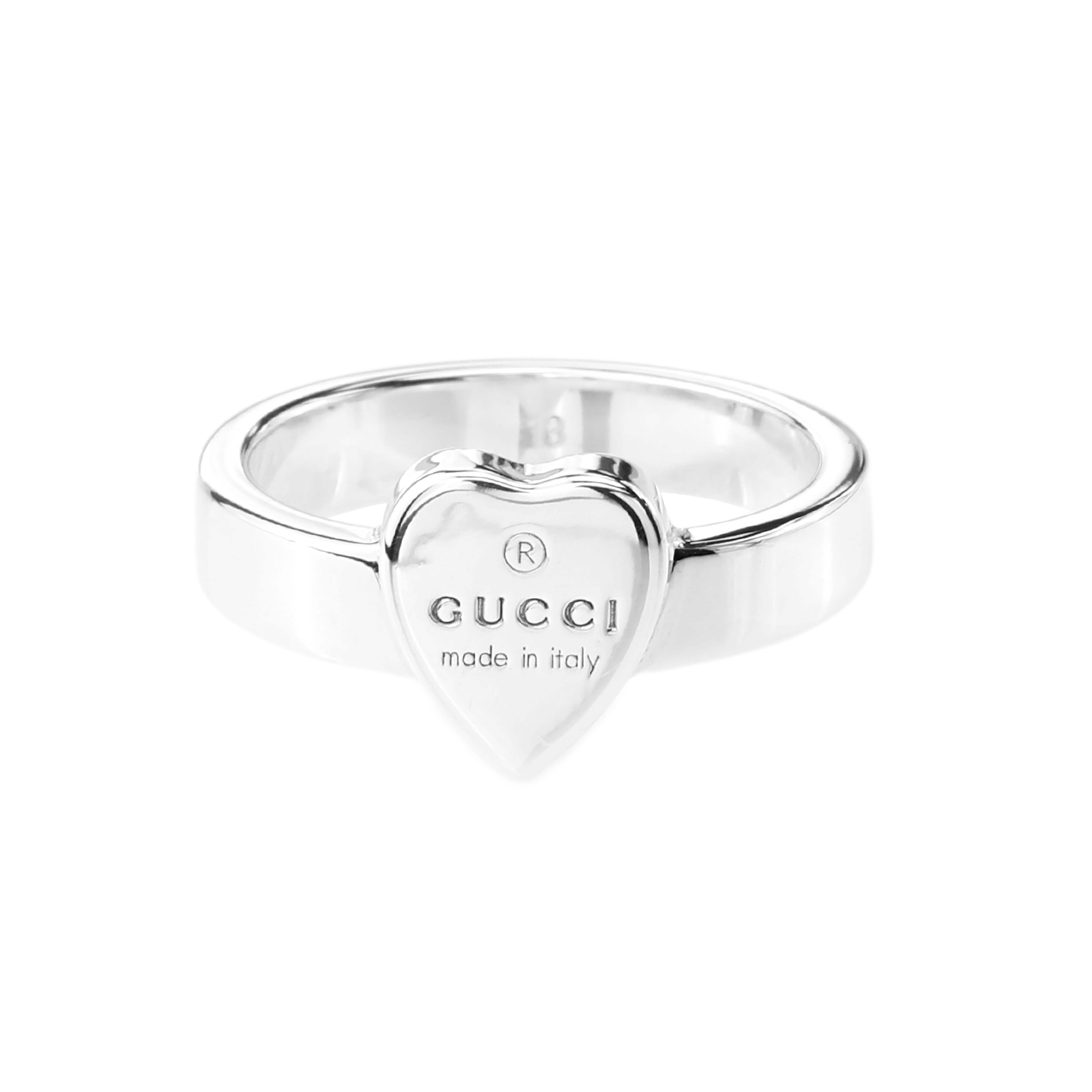 Gucci Letter Logo Heart Decoration Silver Ring Women ring 223867-J8400-8106 18