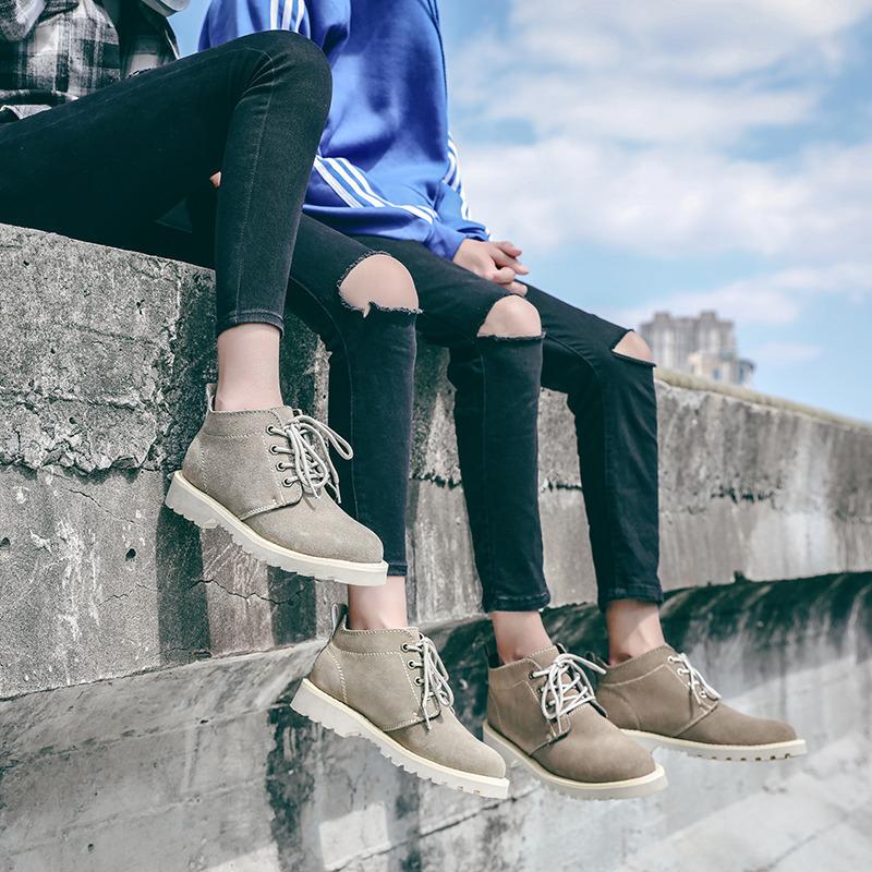 Leather Martin Boots Men'S British Short Boots Cashmere Casual Big Head Shoes Retro Tooling Boots Waterproof Mountaineering Boots Locomotive Boots