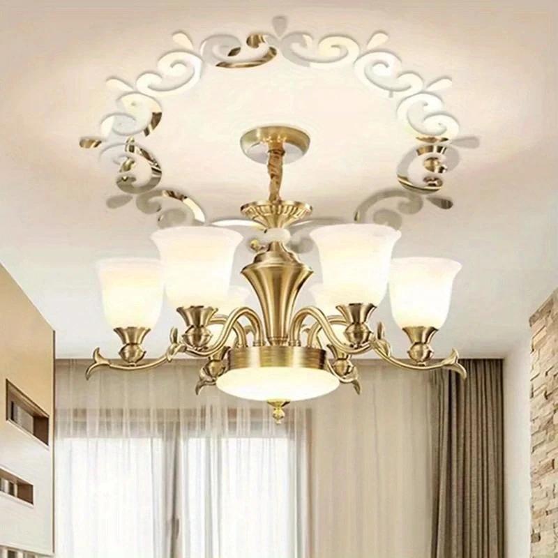 1 Set Sticker Oglindă Acrilică 3D Living Dormitor Dantelă Oglindă Birou Acasă Autocolante de Perete Decaluri Autocolante Decor Acasă