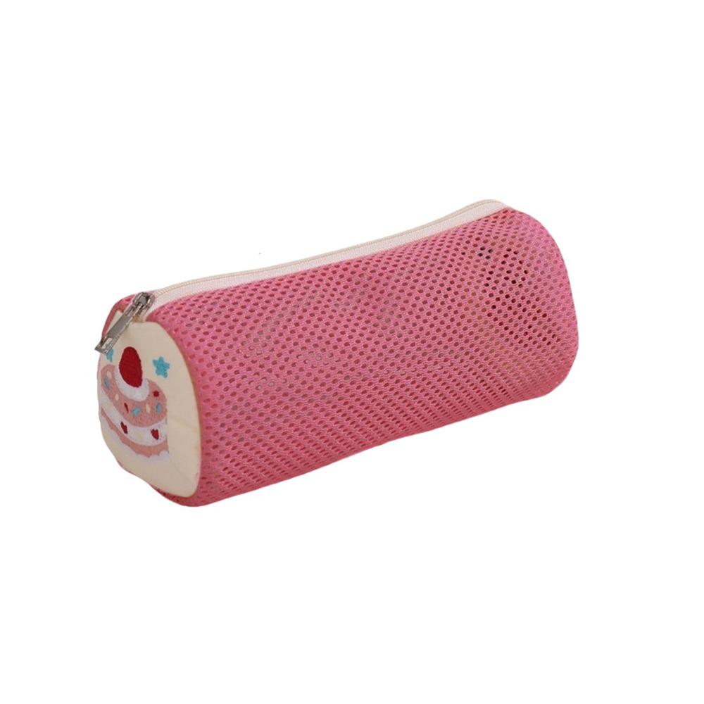 Large Capacity Cylinder Pencil Pouch Korean Style Stationery Bag Cake Embroidery Pen Bag School