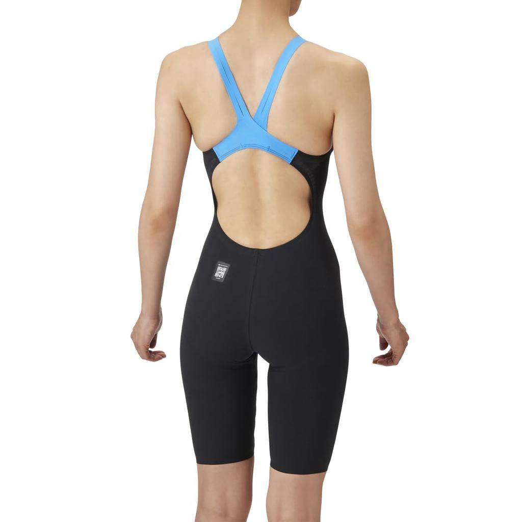Swimsuit Racing One Piece Spats Black X Blue [Arena] (Open Back/Half Leg) Women's (BKBL)