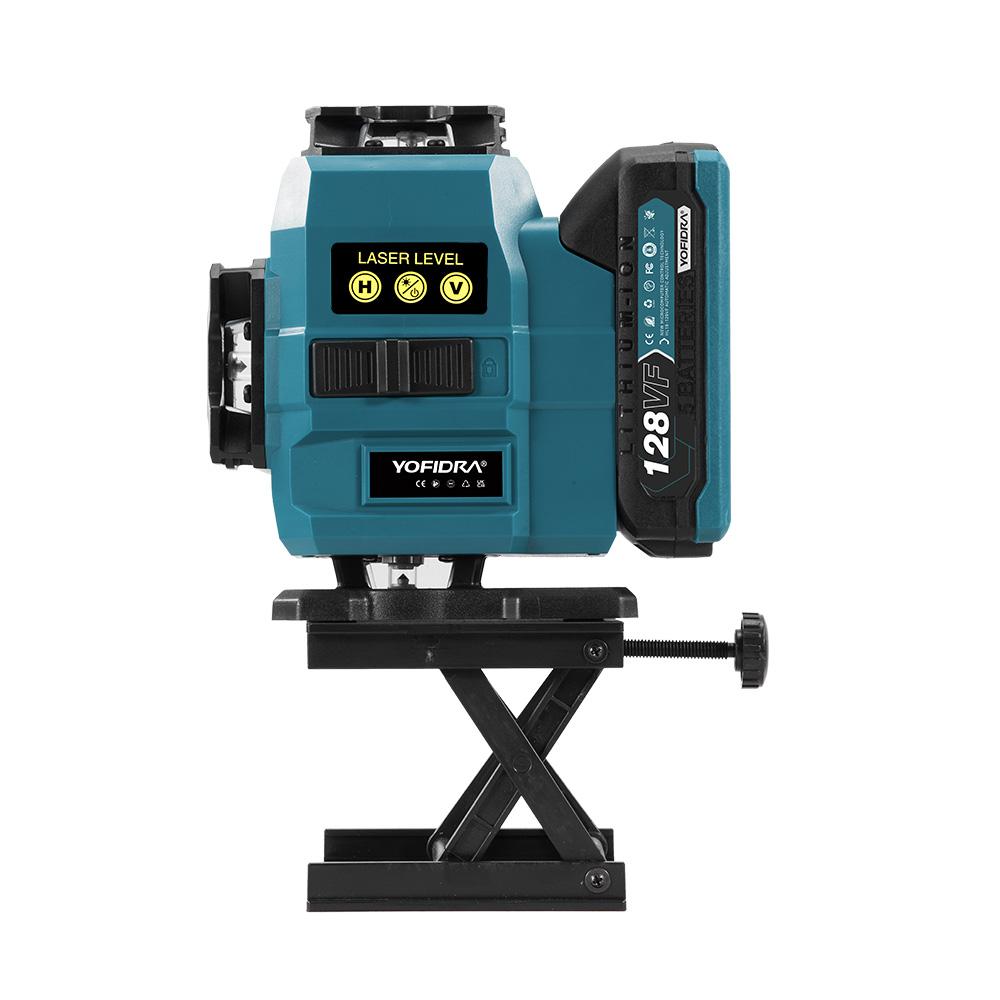 Yofidra 16 Lines 4D Laser Level Automatic 360 Horizontal Vertical Self-leveling Ultra Powerful Green Beam For 18V Battery