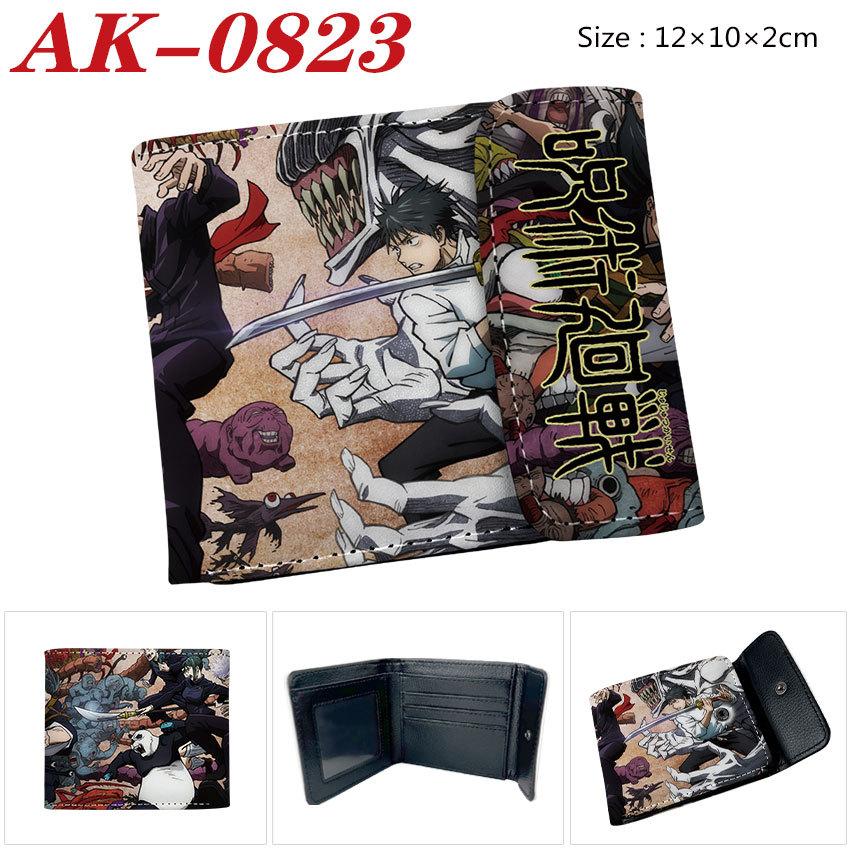 Gojo Satoru Anime Wallet Jujutsu Kaisen White Hair Teacher Bi-Fold Snap Coin Card Purse Black