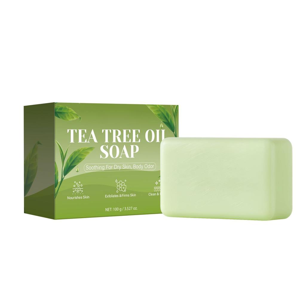 Natural TeaTree Oil Soap Bar For Face & Body, Deep Cleansing, Hydrating, Vegan , 100g For Fresh, Calm Skin