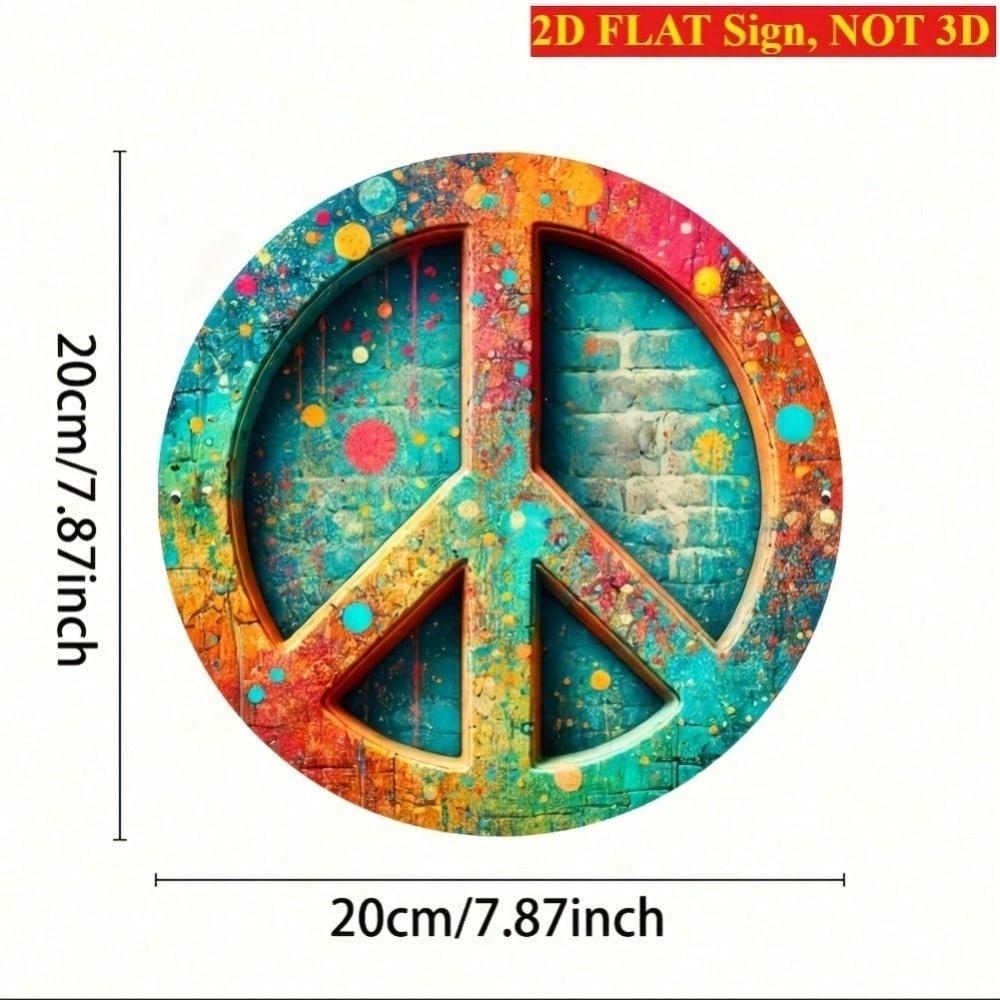 1 Stück Runde Metallblechschild Wandkunst, 8x8 Zoll Aluminium Spritzer Dekor, Abstraktes Design, Wetterfest Innen