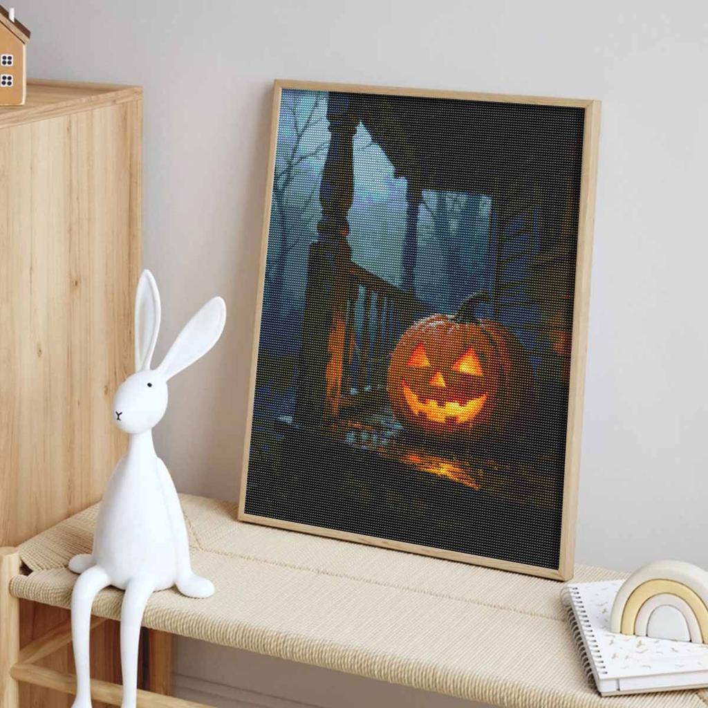 Halloween diamond painting kit handmade diy glowing pumpkin porch painting home decoration painting