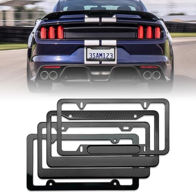 Lightweight Carbon Fiber Pattern License Plate Frame Stylish Solution Durable License Plate Bracket for US Vehicles