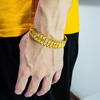 Men's 24K Gold-Plated Engraved Bracelet Watch Chain