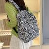Nylon Students School Bag Retro Large Capacity Backpack Portable Leopard Print Backpack  for Gift