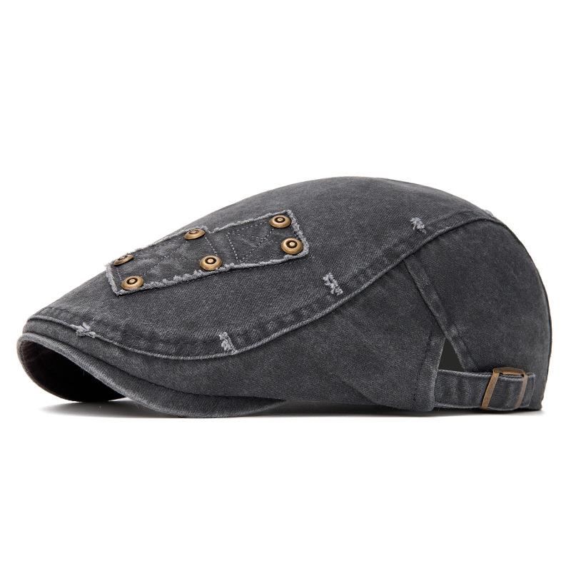 

Forward Cap Men s British Vintage Cap Rivet Beret Spring Summer Outdoor Sunshade Newsboy Cap сірий колір