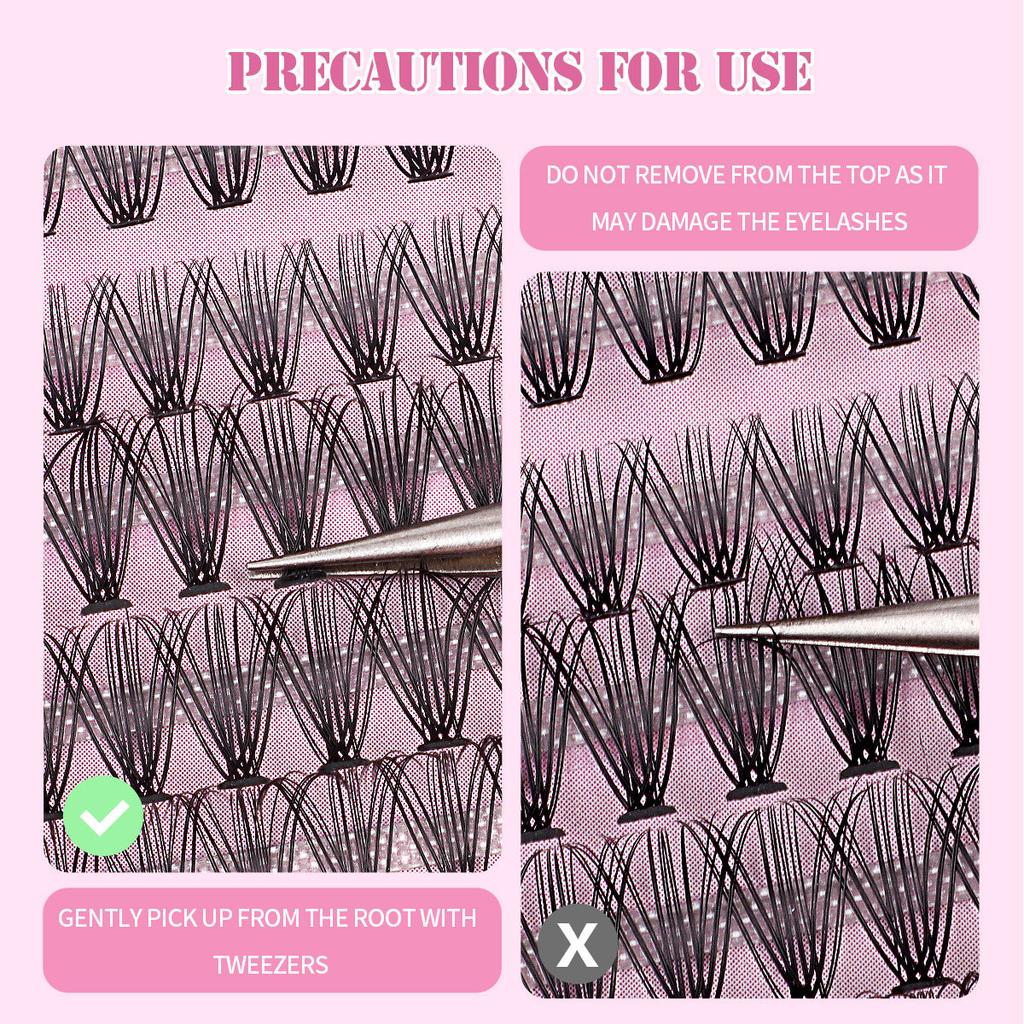 Zestaw 800 Kępek Gęstych Sztucznych Rzęs D-Song 8-18mm DIY Segmentowe Naturalnie Podkręcone Rzęsy