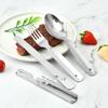 Hot Stainless Steel Portable Outdoor Camping Multi-functional Combination Cutlery Knife and Fork Set Military Fan Fork and Spoon