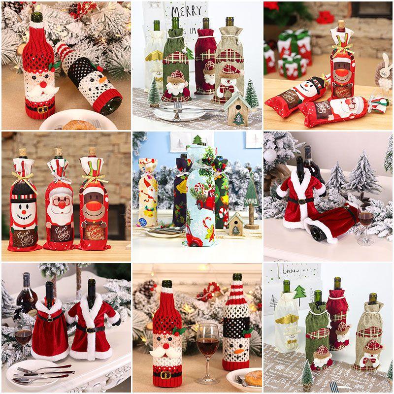 Festive Christmas Wine Bottle Gift Bags With Sequins For A Vibrant Holiday Table