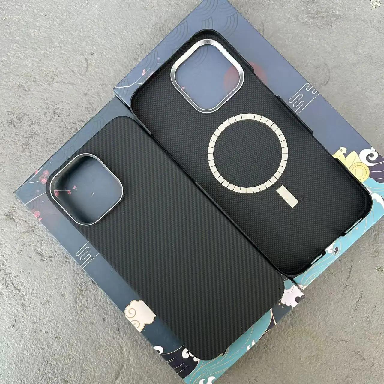 Real carbon fiber case for iphone 16 15 pro max Ultra Thin For Magsafe Magnetic aramid fiber phone cover for iphone 16 15 pro iPhone 16 Pro Max