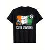 Europäische Größen Elfenbeinküste Fußball Team T-Shirt - Schwarz Mit Flagge Und Fußball Design Hergestellt aus Atmungsaktivem Geeignet