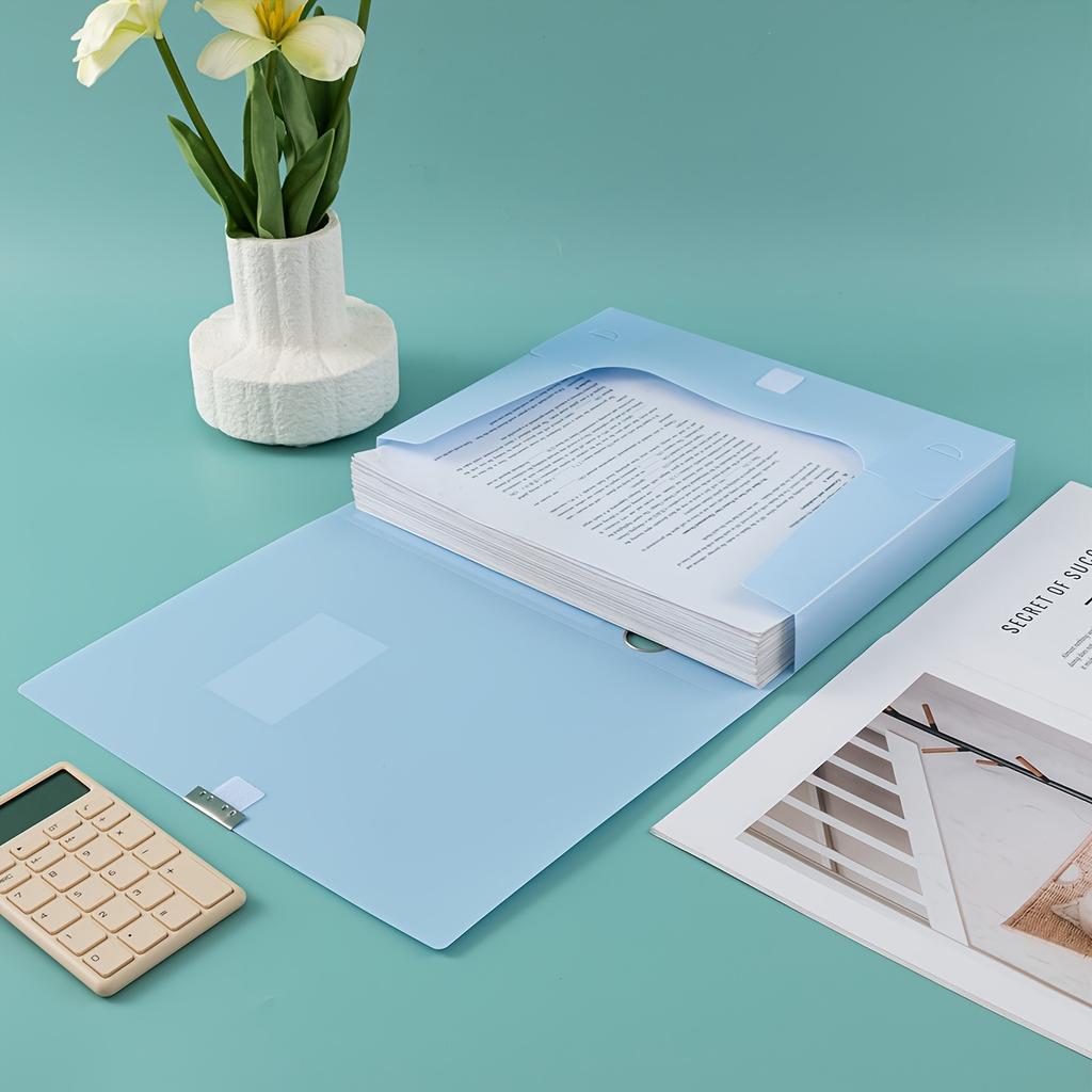 Large Capacity Colorful A4 Thickened Archive Box Foldable Plastic File Folder for Office Use, Accounting Documents Organization