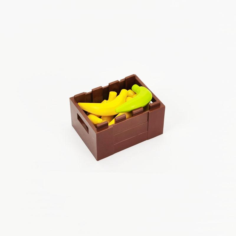 Food Building Blocks City Friend Accessories Bread Chips Roast Chicken Pizza Hot Dog Fish Fruit Carrot Basket Classic MOC Bricks