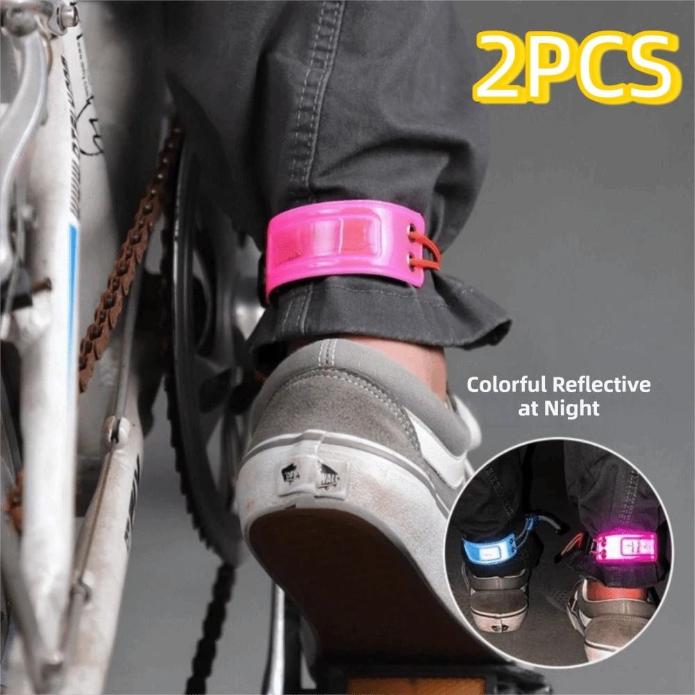 2Pcs Comfortable Reflective Armband Adjustable Reflective Strips Outdoor Hiking