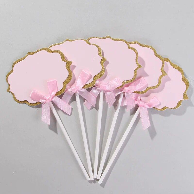 30-Piece Kraft Paper Cake Toppers: Happy Birthday Stars & Hearts
