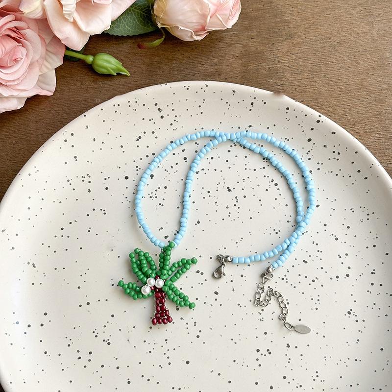 

Ожерелье с подвеской в виде цветка из ракушки из натурального камня, нишевый отпускной стиль, цепочка на ключицу, модное универсальное украшение для женщин