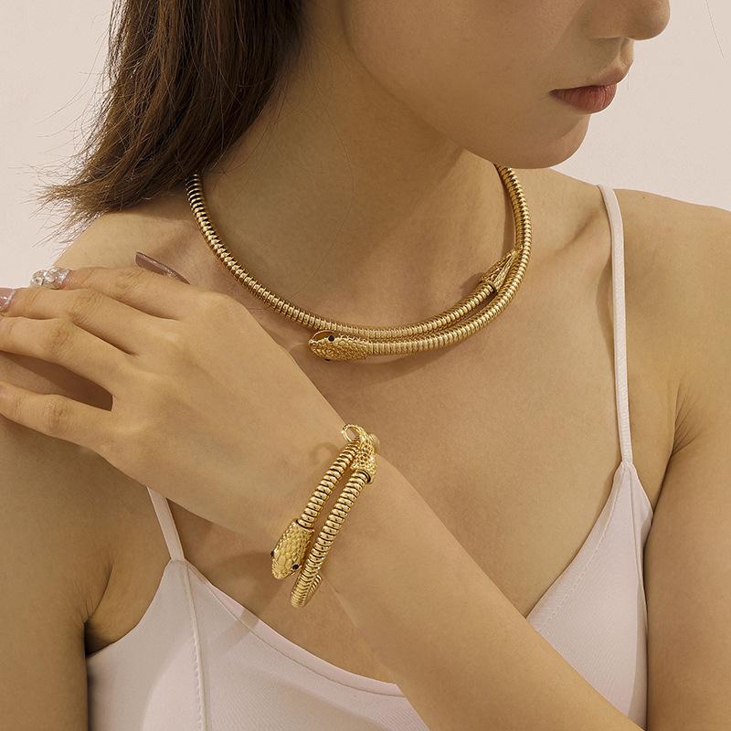 

Summer punk hip hop snake jewelry set niche personality women s collar jewelry