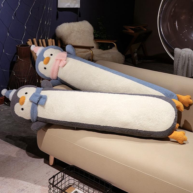 Cute Cartoon Long Penguin Plush Pillow Stuffed Soft Funny Penguin Sleeping Throw Pillow Cushion Gift for Girlfriend